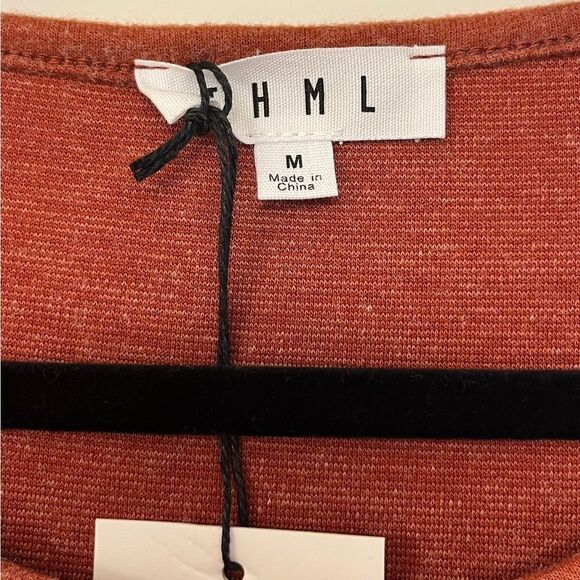 NWT ANTHROPOLOGIE THML Fringe Short Sleeve Blouse Copper Women’s Size Medium - Picture 3 of 5